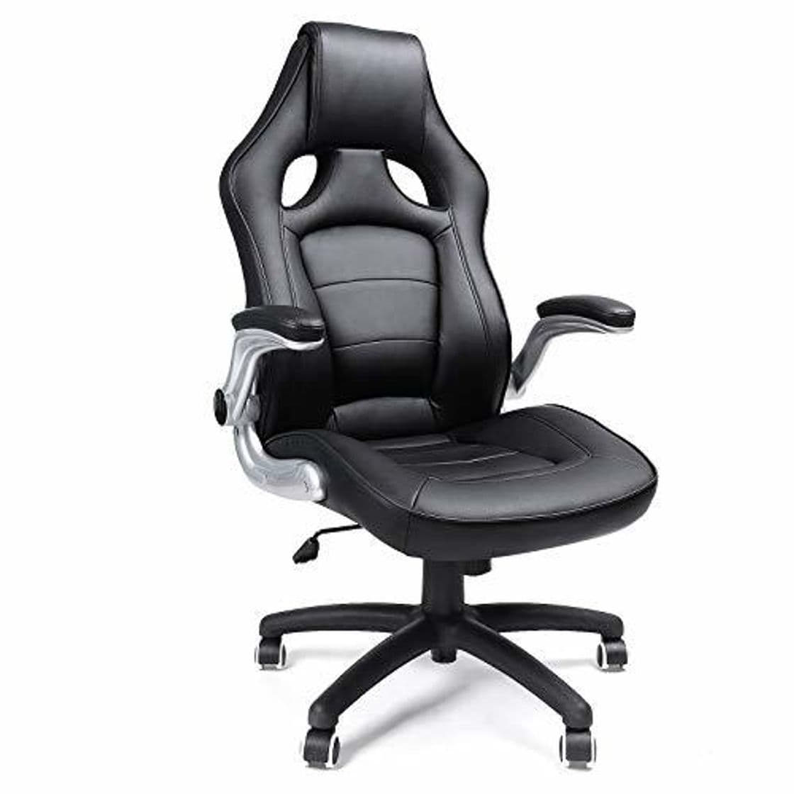 Elemento de la categoría hogar Songmics Silla giratoria de Oficina Silla de Escritorio Racing Negro Recubrimiento de