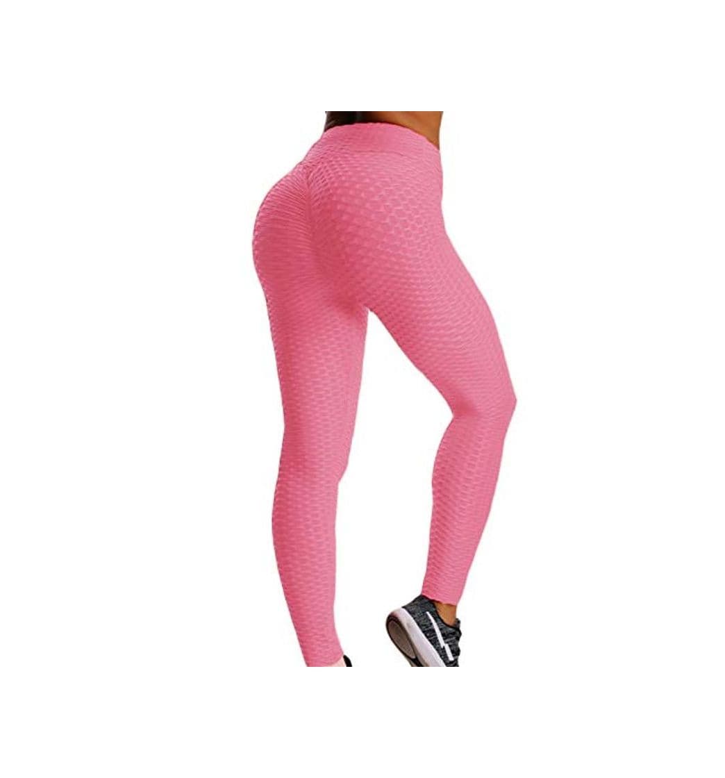 Moda FITTOO Mallas Pantalones Deportivos Leggings Mujer Yoga Alta Cintura Gran Elásticos Fitness  Rosa M