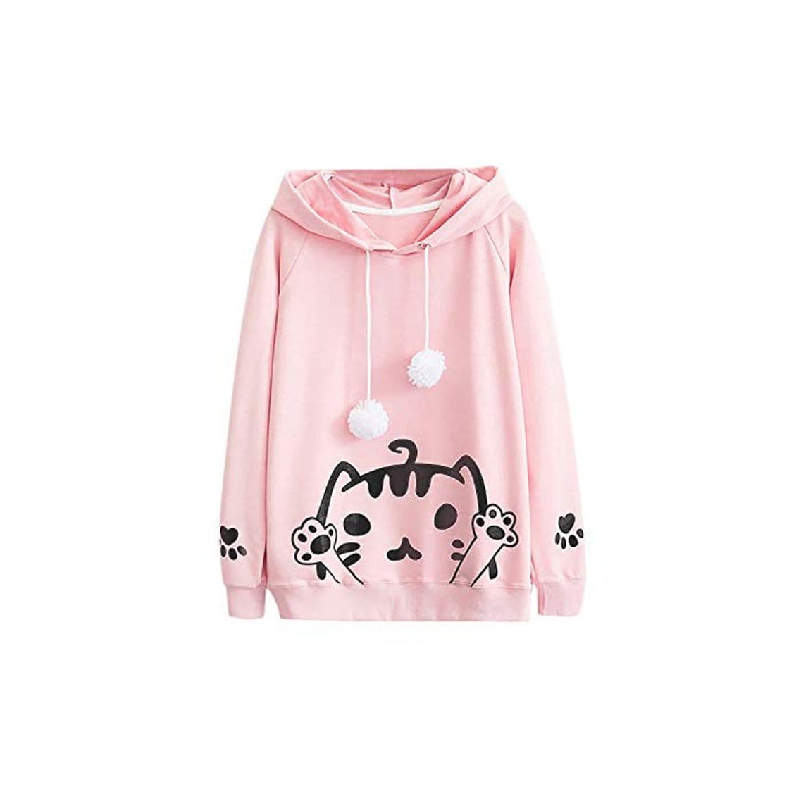 Product Sudaderas Mujer con Capucha, K-Youth Otoño Invierno Ropa Moda Kawaii Gato Impresión