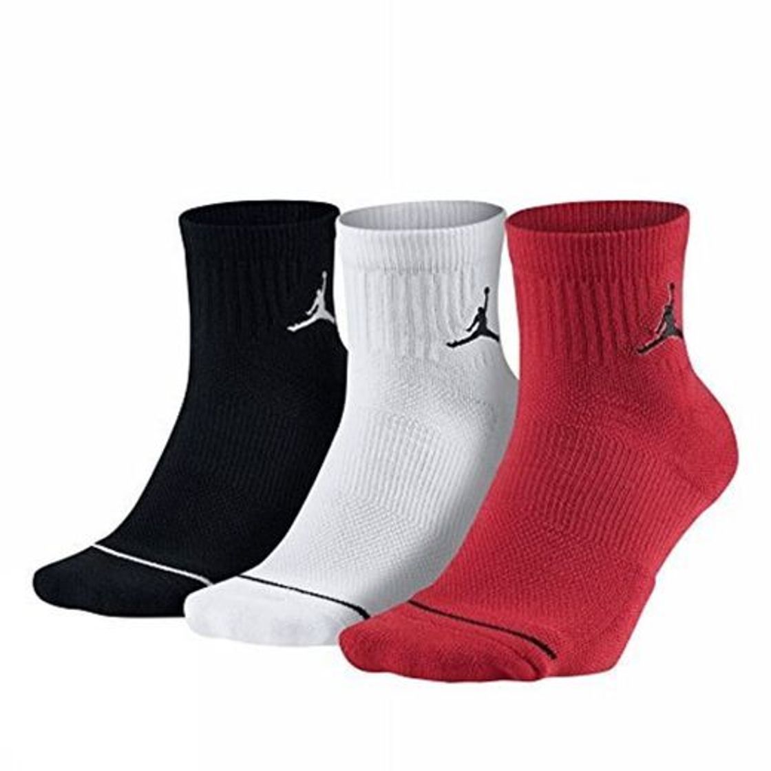 Fitness Nike Jumpman QTR 3Ppk Calcetines, Hombre, Negro