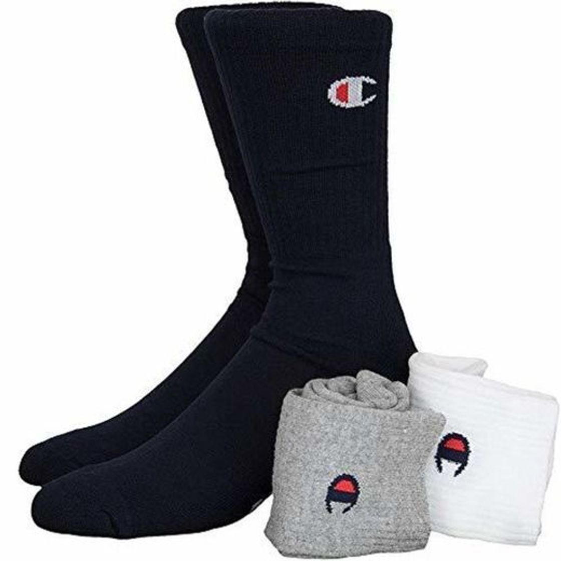 Fashion Champion Calcetines 3 Pack Crew Sock Blanco 39-42 EU