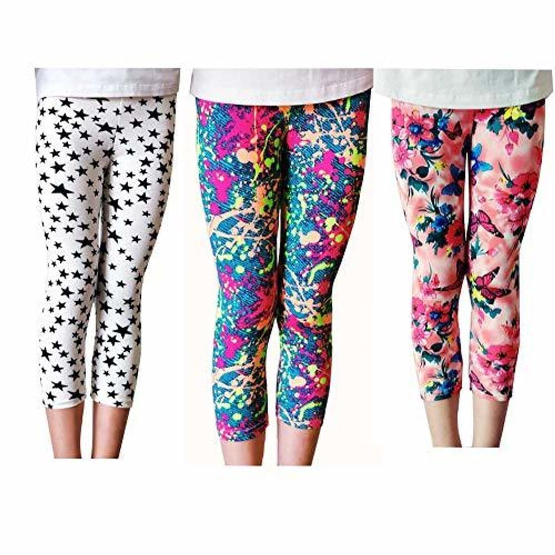 Moda Lazzon Niñas Pantalones Leggings Cortos 3/4 Largos Deportiva Mallas para Chicas 2-13