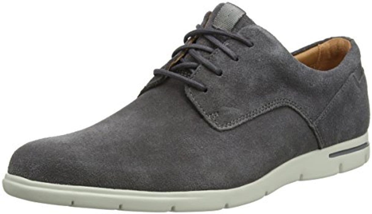 Moda Clarks Vennor Walk, Zapatos de Cordones Derby para Hombre, Gris