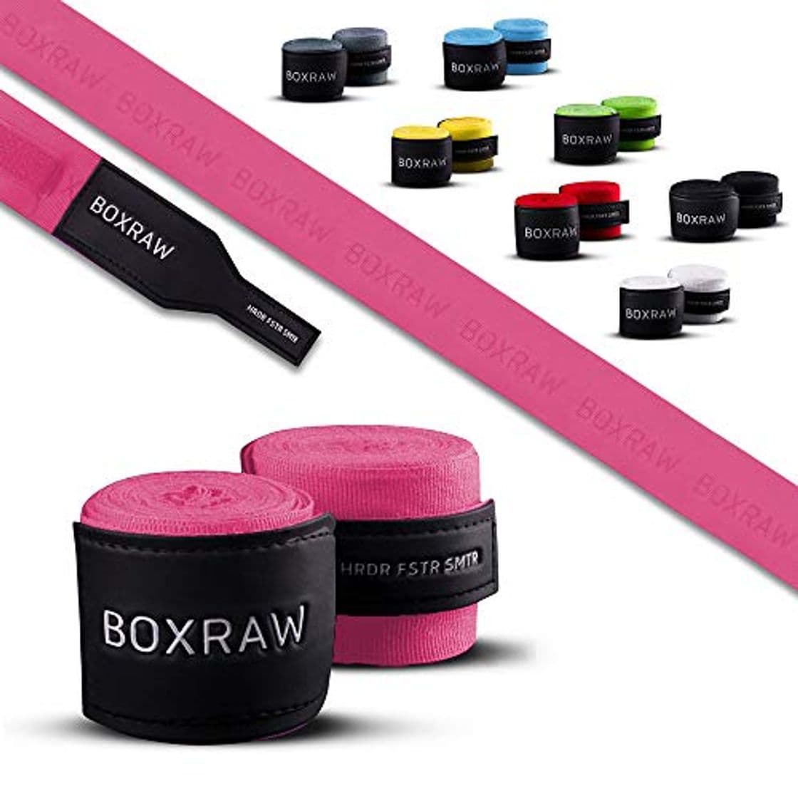 Producto BOXRAW Vendas De Boxeo Profesionales 4.5m Rosa Neón