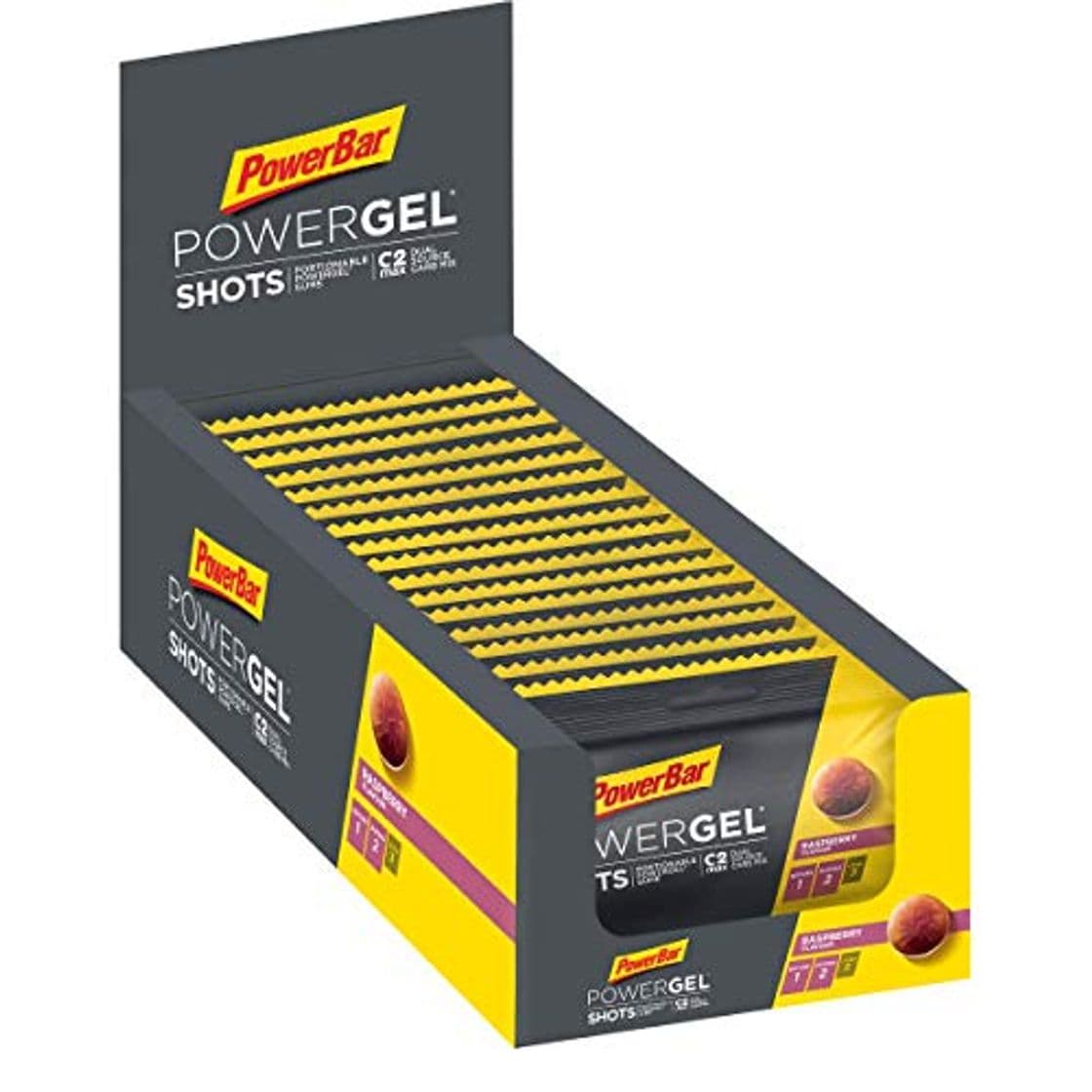 Product PowerBar PowerGel Shots Raspberry 16x60g - Gomas de Alta Energía de Carbono