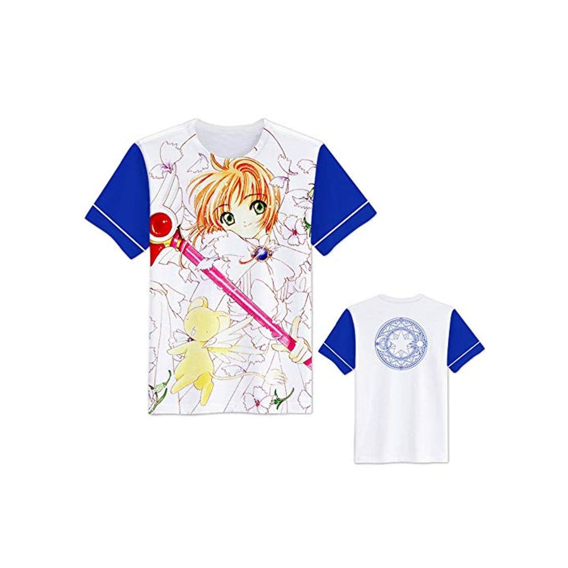 Fashion Cardcaptor Sakura Camiseta Blusa Suelta con Cuello Redondo, Manga Corta, Cuello Redondo,