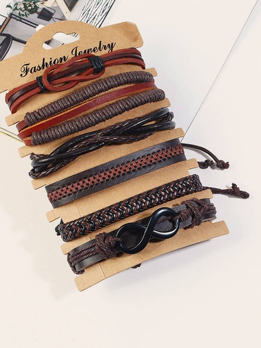 Moda Set de 6 pulseras para hombre 