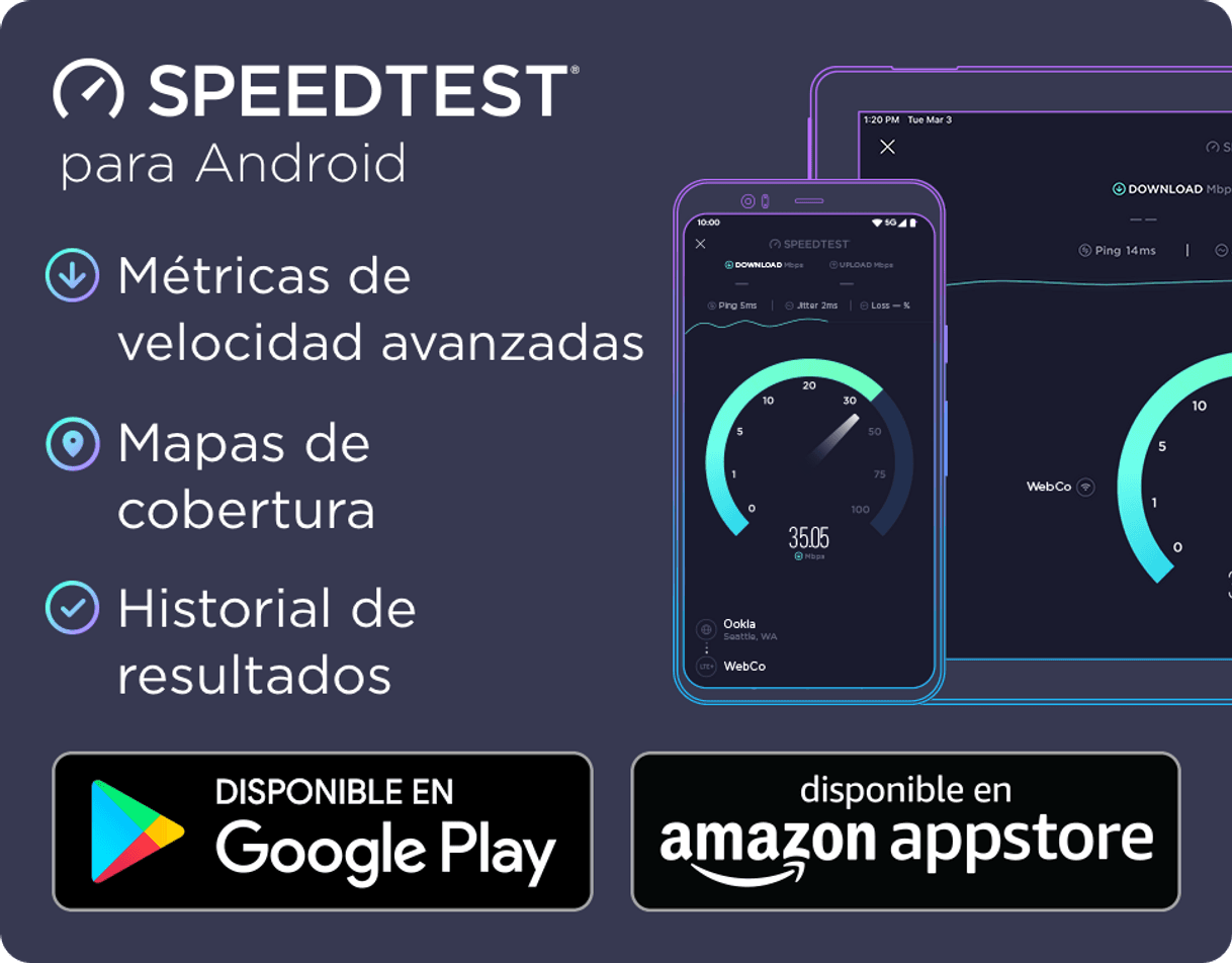 Moda Speedtest por Ookla - La prueba de velocidad de banda ancha global