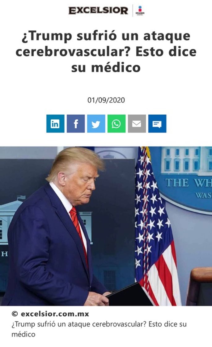 Moda ¿Trump sufrió un ataque cerebrovascular? Esto dice su médico