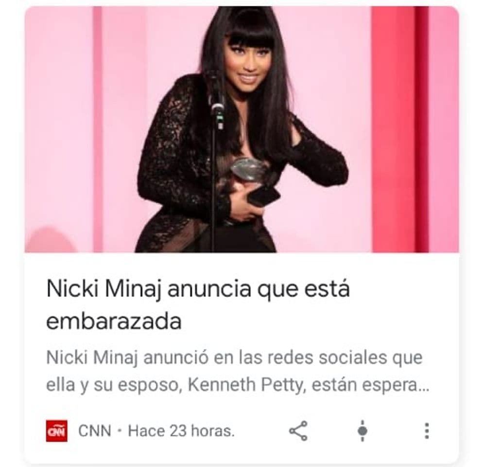 Moda Nicki Minaj anuncia que está embarazada