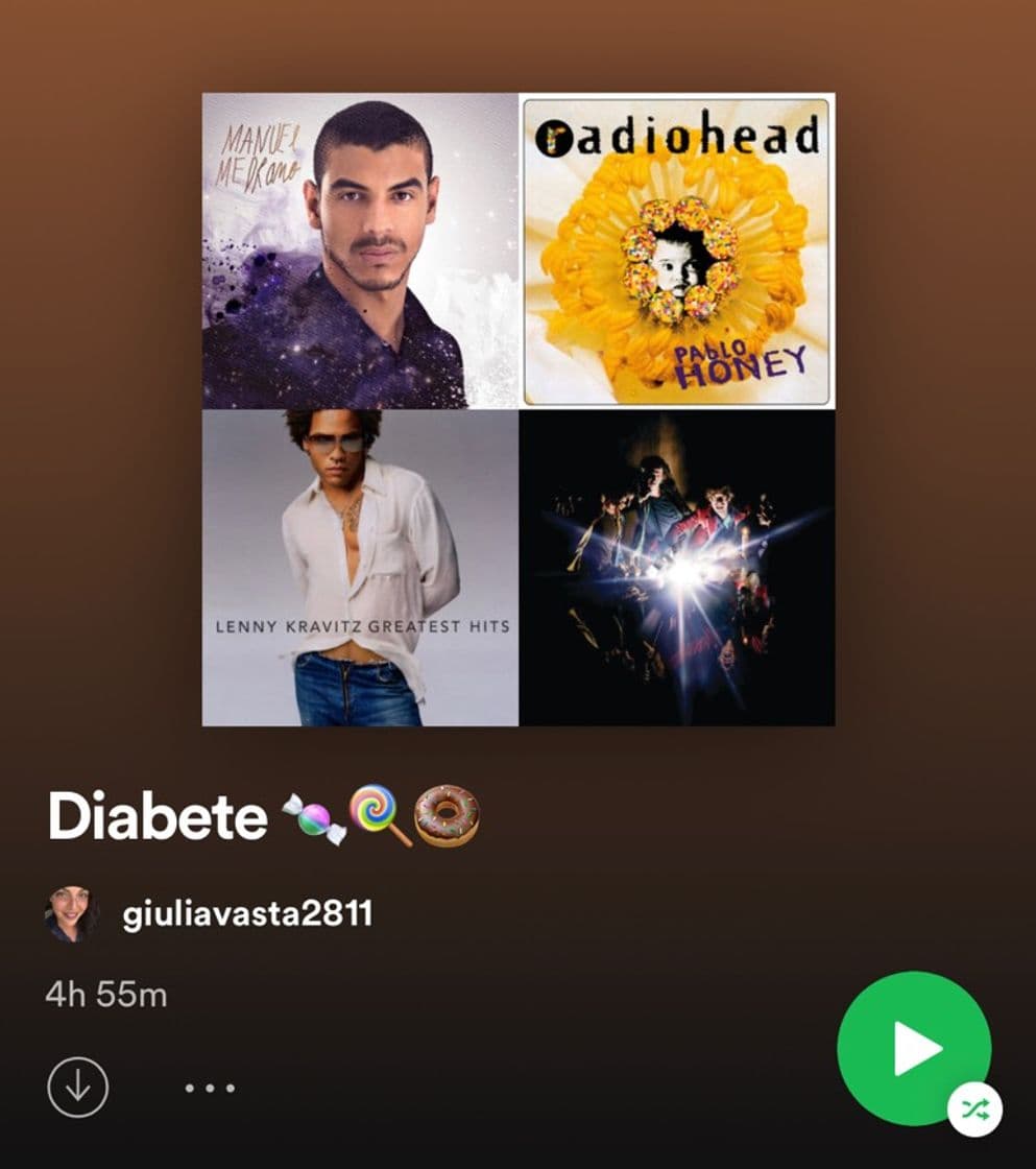 Canción Mi Playlist de musica de amor y diabetes 