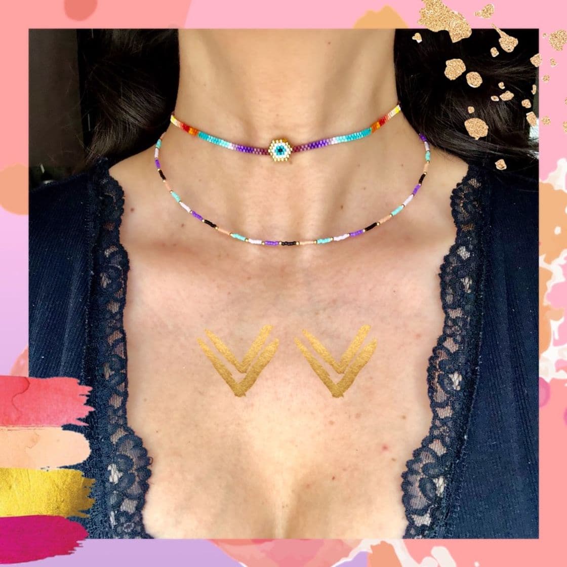 Moda Choker multicolor 