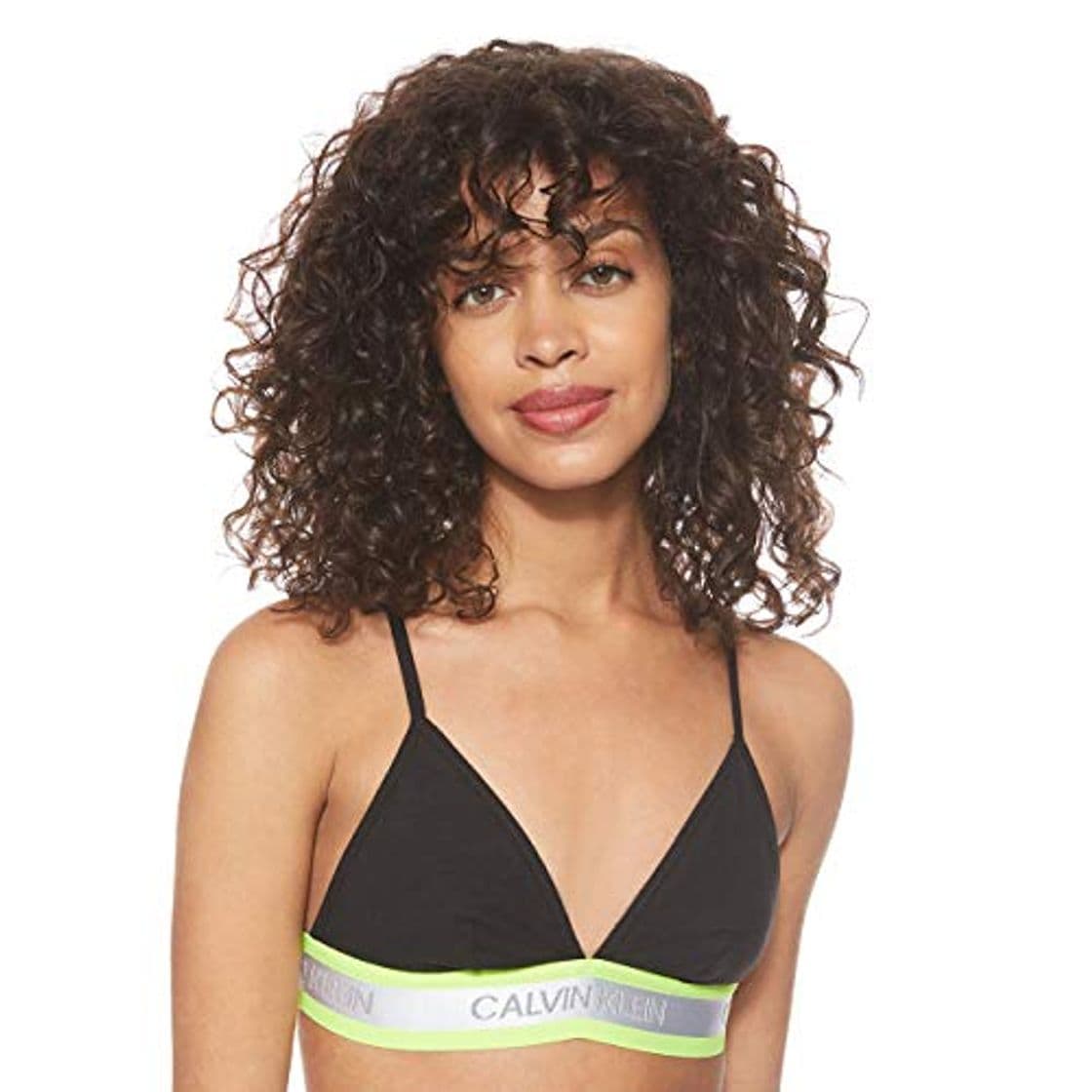 Moda Calvin Klein Unlined Triangle Parte de Arriba de Bikini, Negro