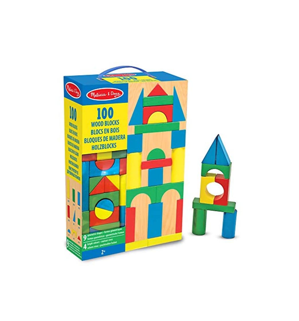 Product Melissa & Doug Piece Wood Blocks Set Bloques de Madera 100 Piezas,