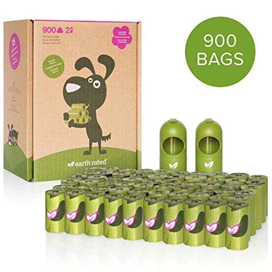 Producto Earth Rated Tierra Nominal dispensador con biodegradables Bolsas de Basura para Perro