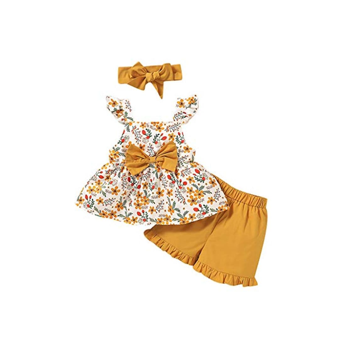 Fashion BBSMLIN Ropa Bebe Niña Verano 2020 Ropita de Conjunto Tres Piezas