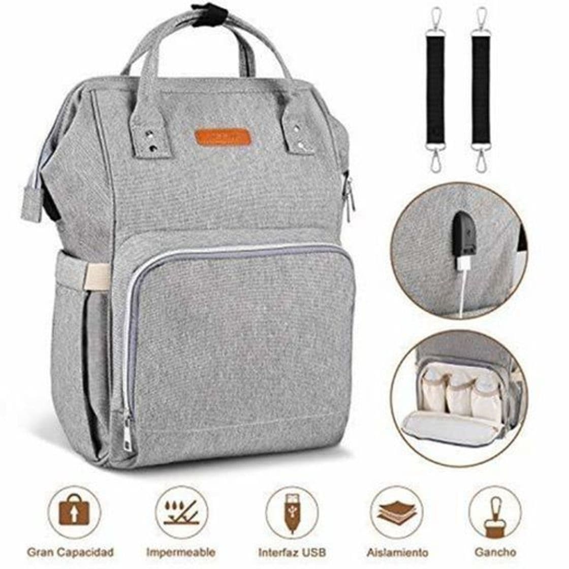 Producto YISSVIC Mochilas para Pañales Bolsa de Pañales Multifuncional de Gran Capacidad Bolsos