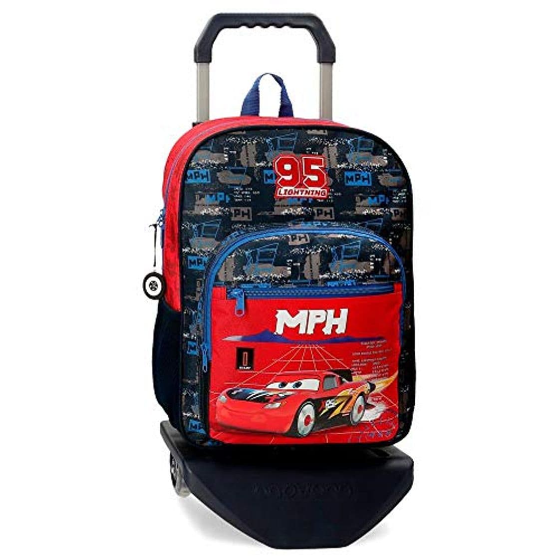 Fashion Disney Mochila Escolar Cars Rocket Racing 40 cm con Carro