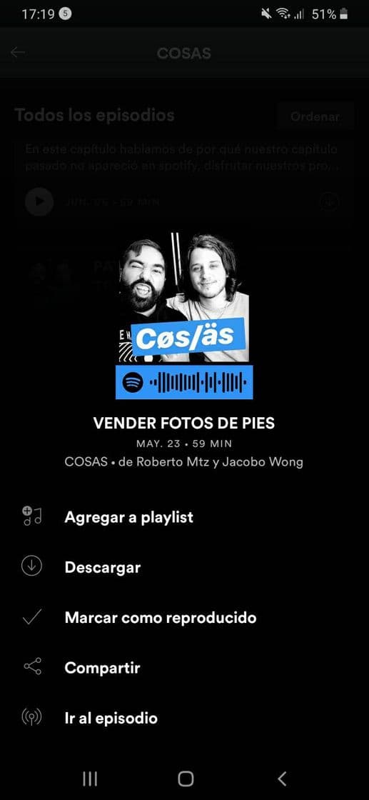 Canción Podcast: Cosas. 