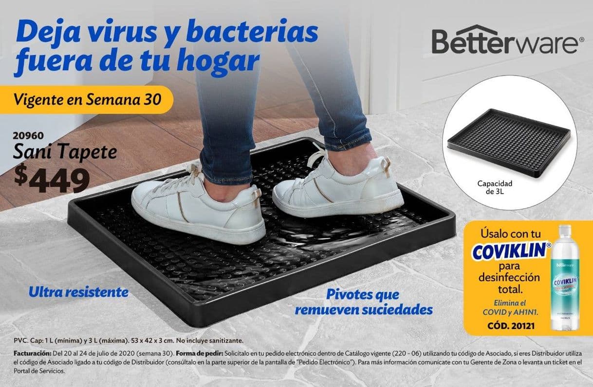 Fashion Lo nuevo de Betterware "Tapete Sanitizante y Sanitizador 