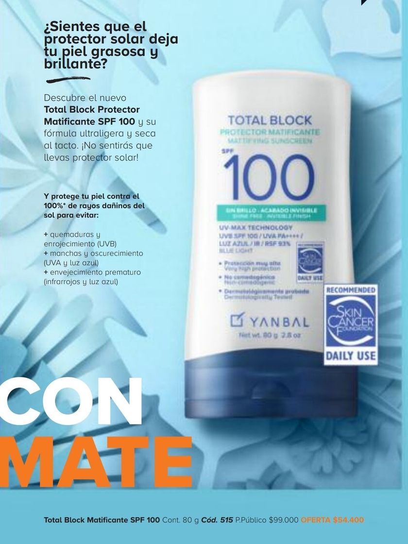 Producto TOTAL BLOCK PROTECTOR SOLAR MATIFICANTE SPF 100