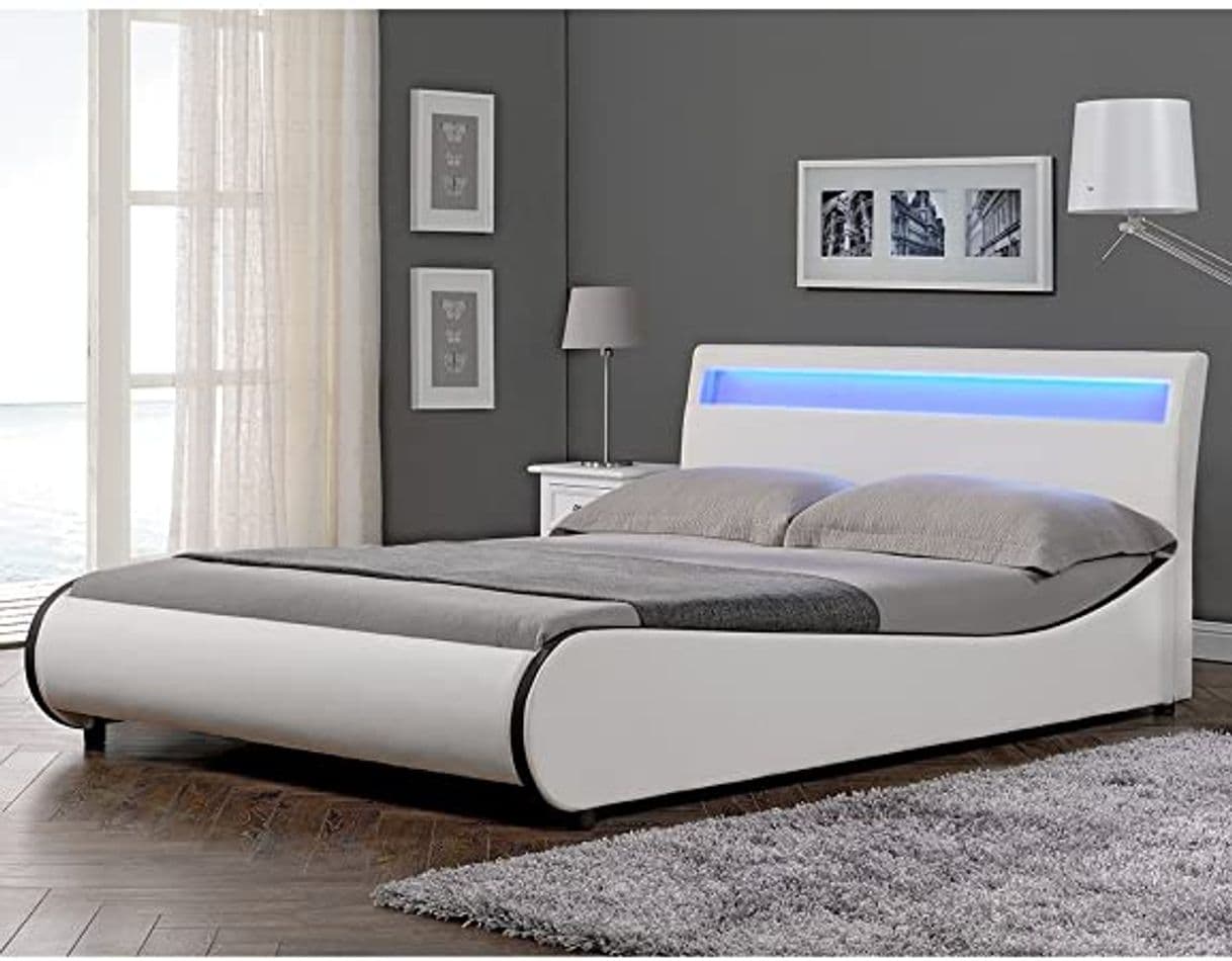 Product Corium® Cama elegante tapizada en piel sintética - con sistema de iluminación