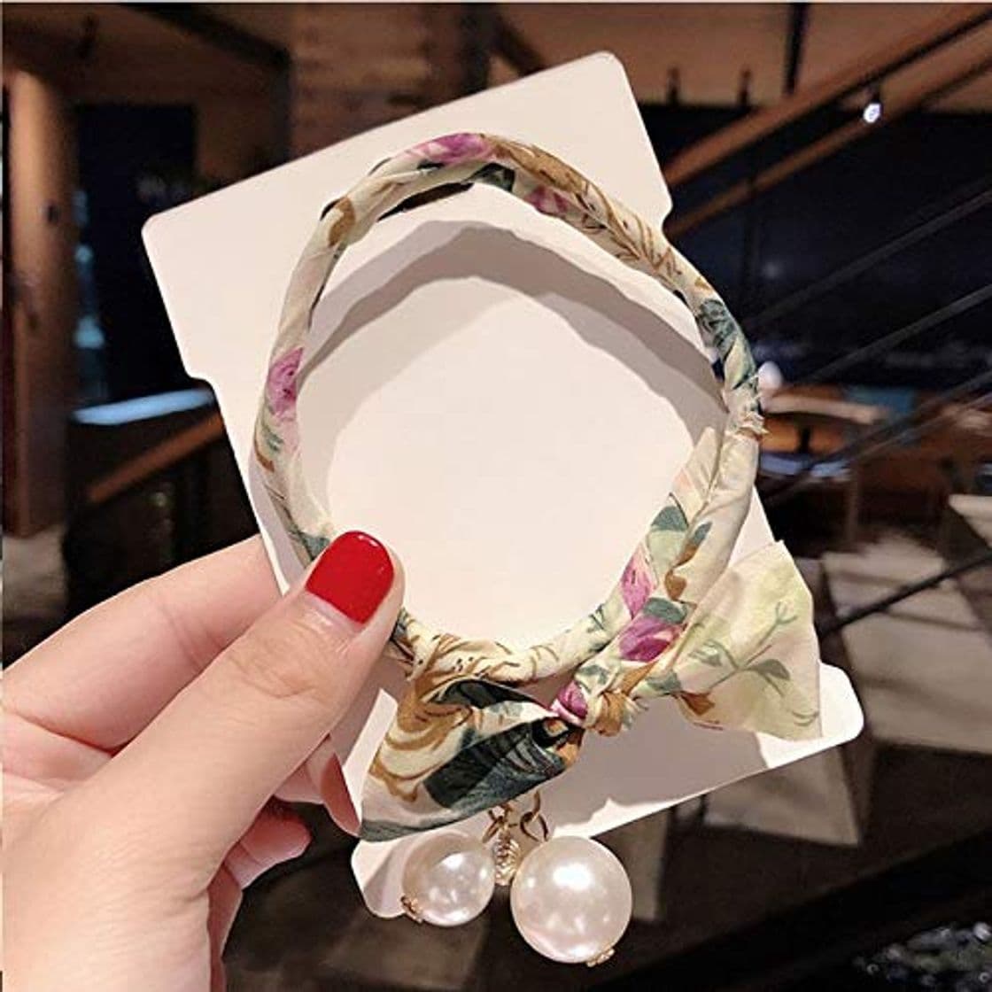 Fashion KUKUJII Tocado Diadema Mujeres Elegante Flor Arco Donut Maker Sweet Big Pearls DIY Hair Style Making Tool Moda Diadema Accesorios para El Cabello