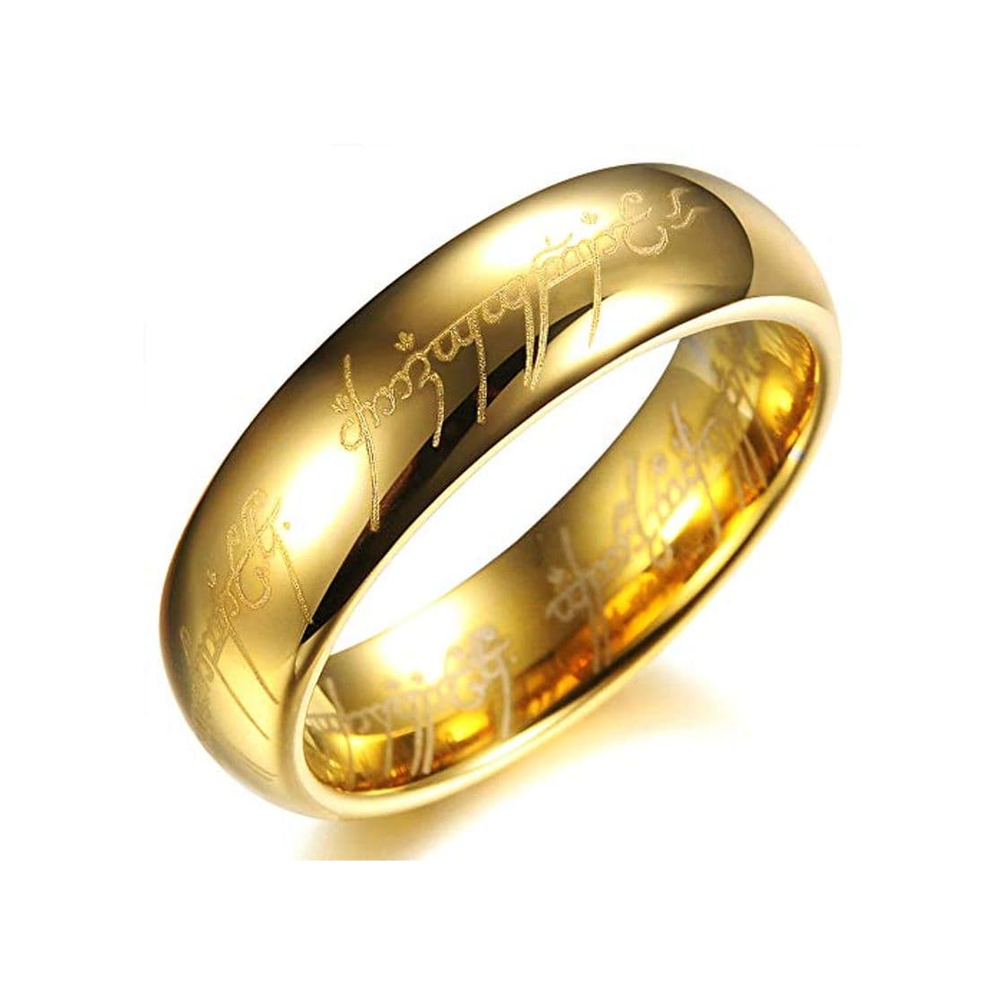 Fashion Opk joyería alto Pulido de 18 K chapado en oro de acero de tungsteno anillos de bodas de los hombres procesivida