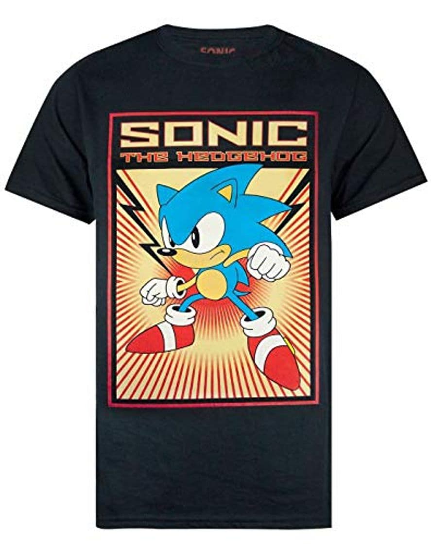 Fashion Negro Sonic el Erizo de la Propaganda impresión de los Hombres de la Camiseta