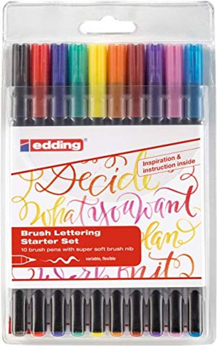 Producto Edding 4 – 1340 – 10 – 2 Brush Pen – Rotuladores con punta tipo pincel variable – Ideal para mano Lettering