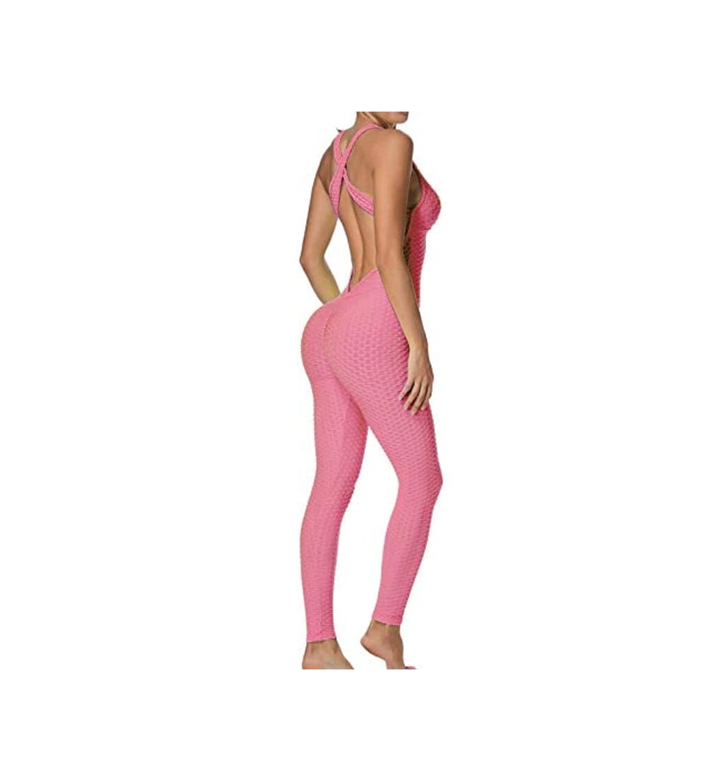 Moda FITTOO Mallas Pantalones Deportivos Leggings Mujer Yoga de Alta Cintura Elásticos y Transpirables para Yoga Running Fitness con Gran Elásticos1370 Rosa S