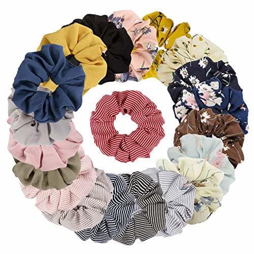 Belleza Sinwind 20pcs Scrunchies Gasa elástico pelo bandas Lazos para el cabello Gasa