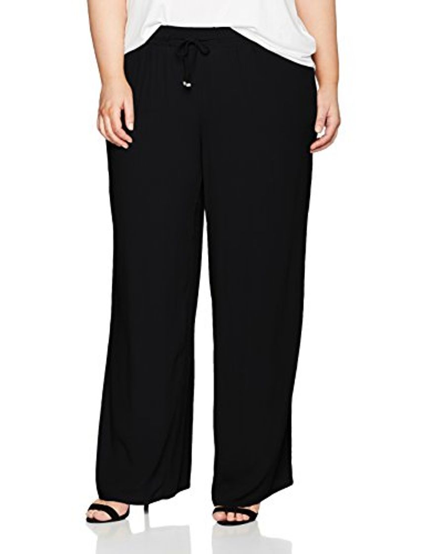 Fashion Ulla Popken Weite Viskose Hose, Pantalones para Mujer, Negro