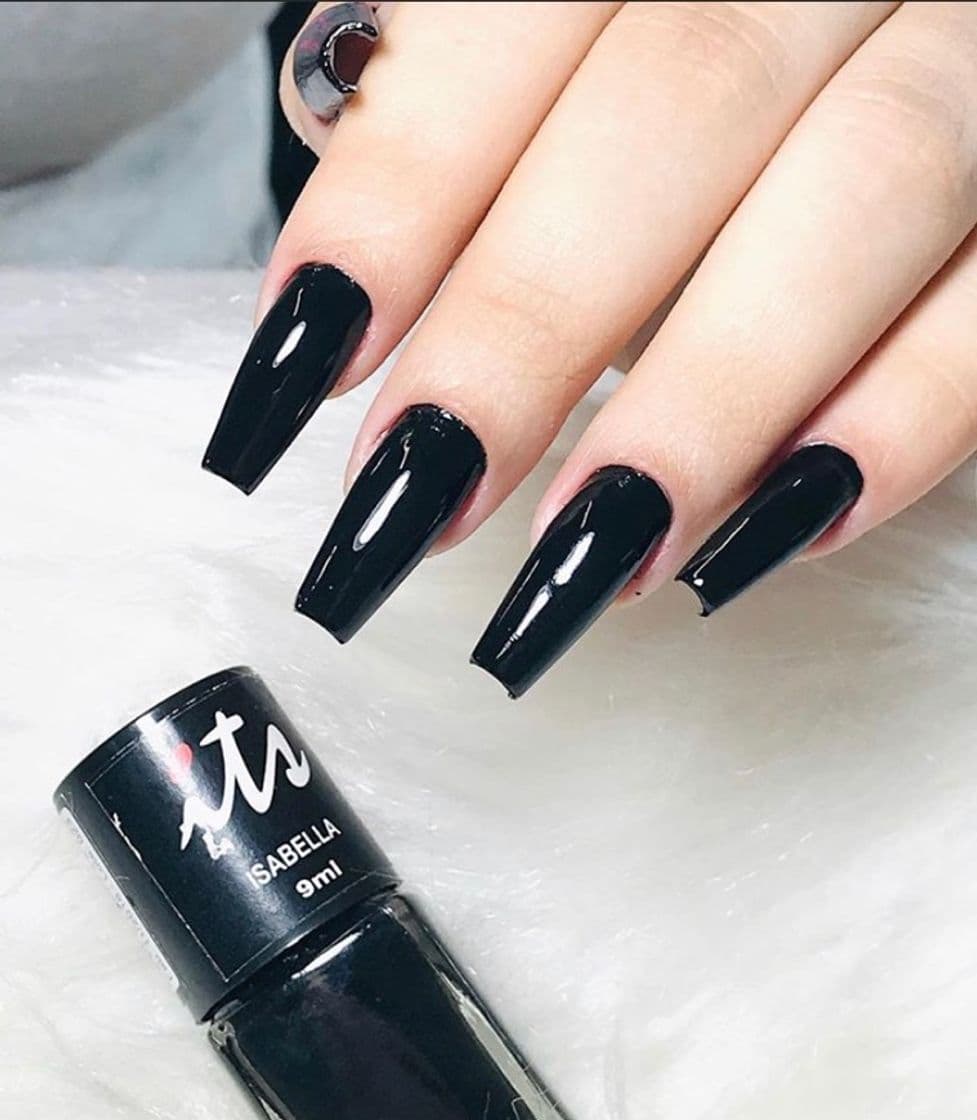 Fashion perfect black nails 💅🏻