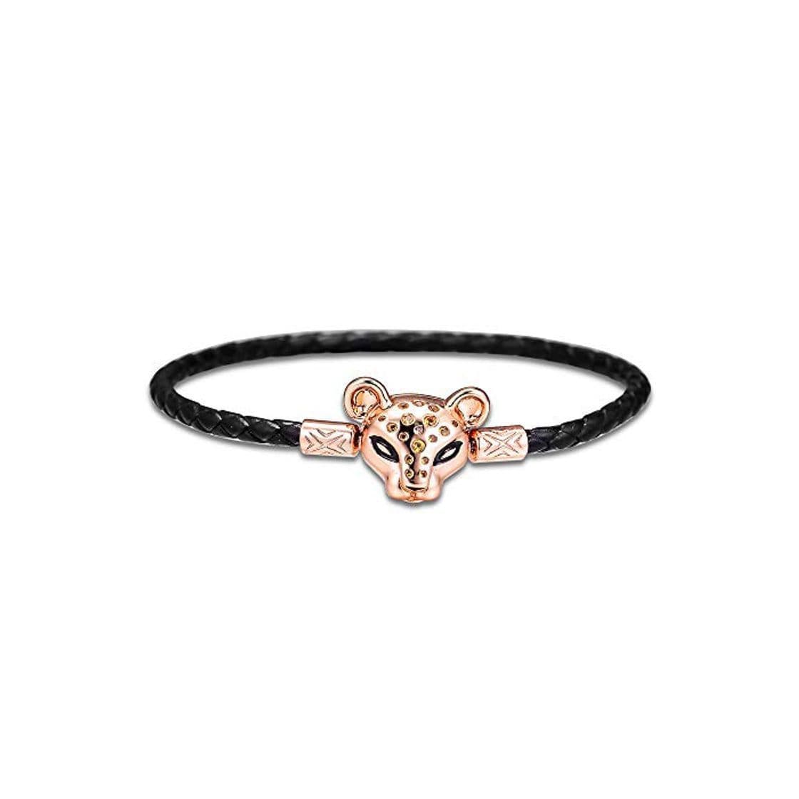 Producto FINLN 20.5cm Pulsera Pulsera de Cuero de Princesa de león para Mujer Pulseira Feminina Masculina Plata 925 Joyas