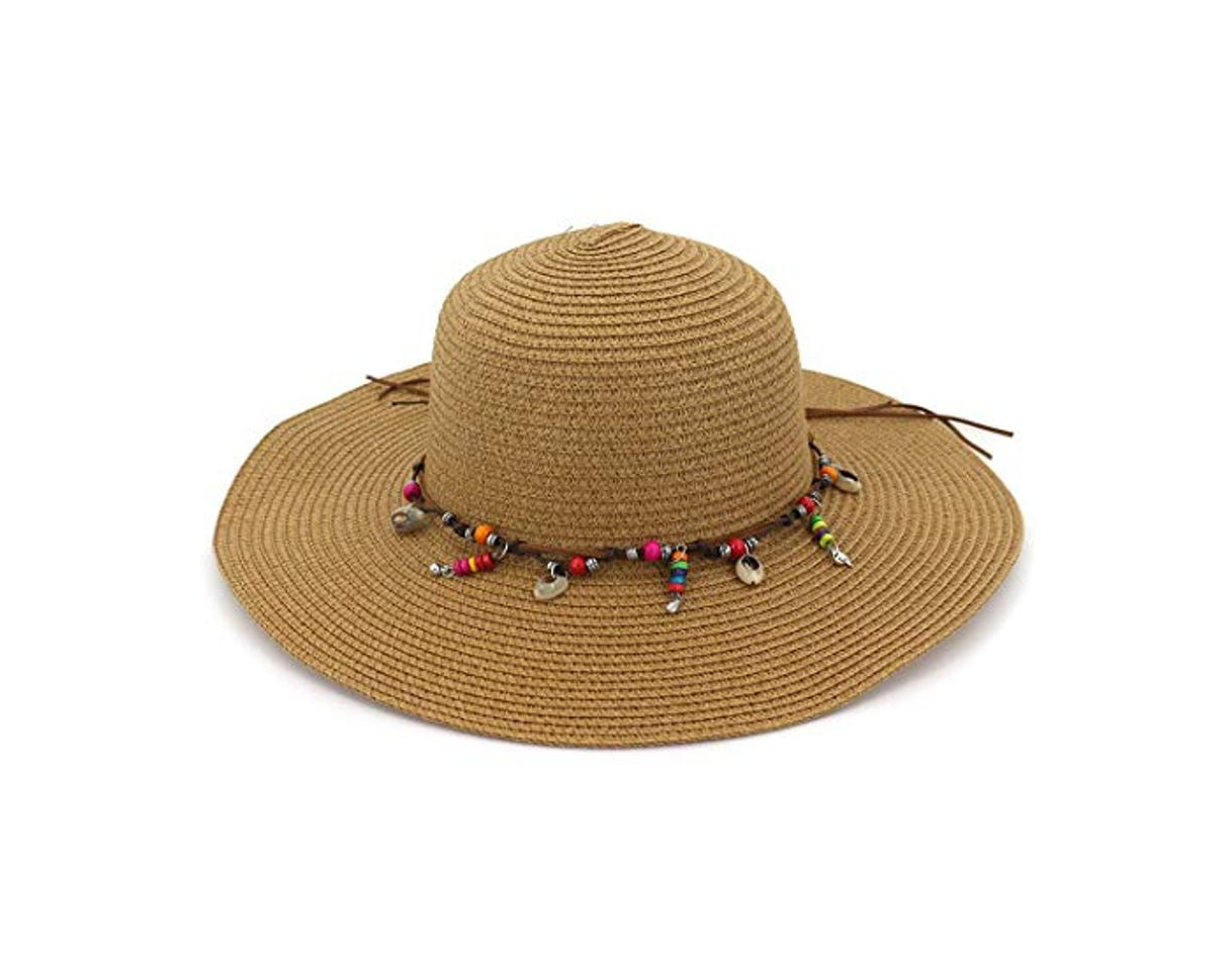 Moda Gisdanchz Sombrero Paja Foldable Floppy Straw Hat Woman Wide Brim Summer Sun Hats Womens Sombreros De Paja Sombrero Mujer Sombrero Playa Mujer Gorras Caqui