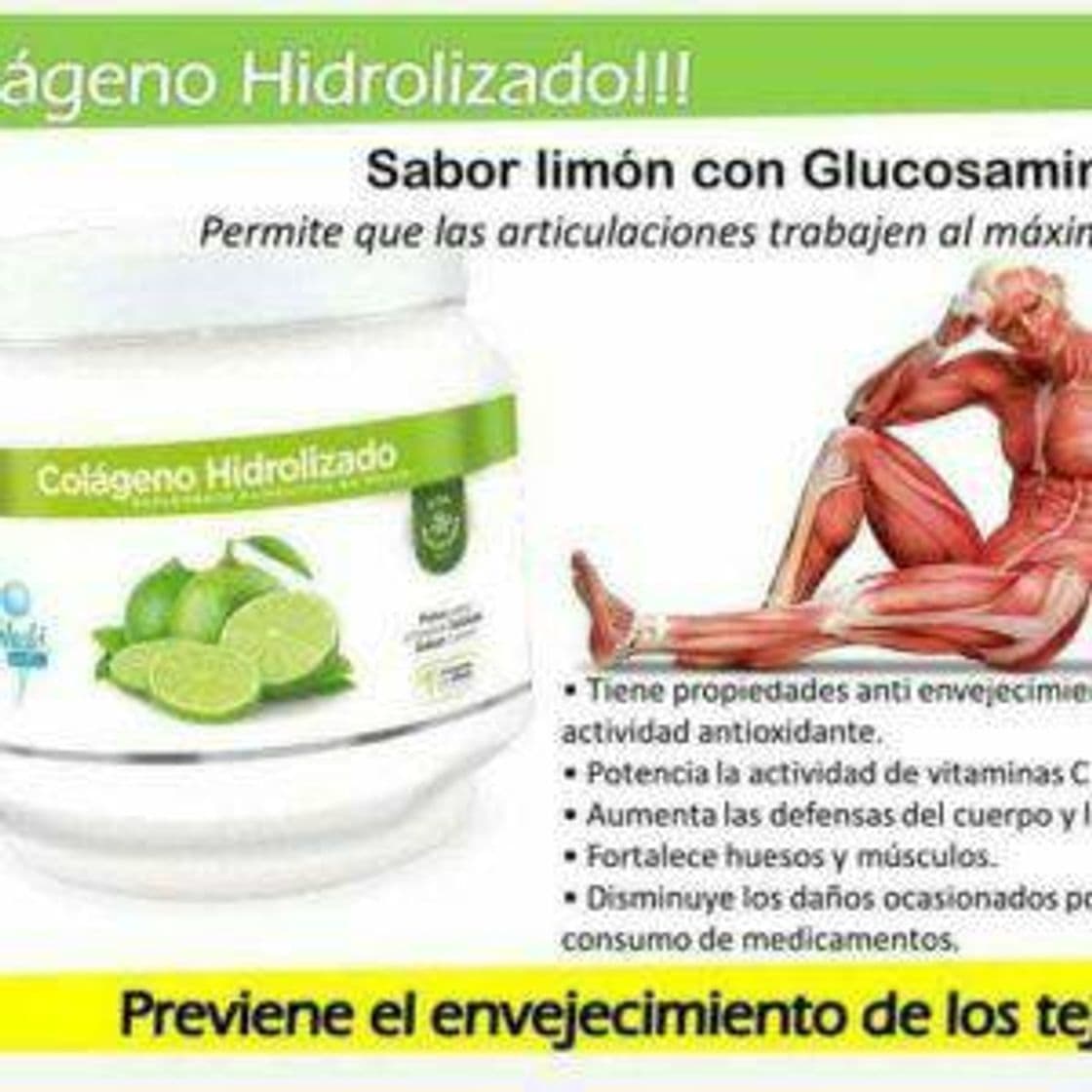 Fashion Colágeno Hidrolizado  Glucosamina- Sabor Limon.