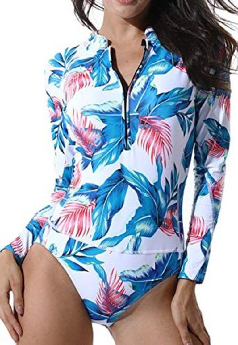 Producto Mujer Surf Ropa Una Pieza Traje de Baño Manga Larga Bañador Playa