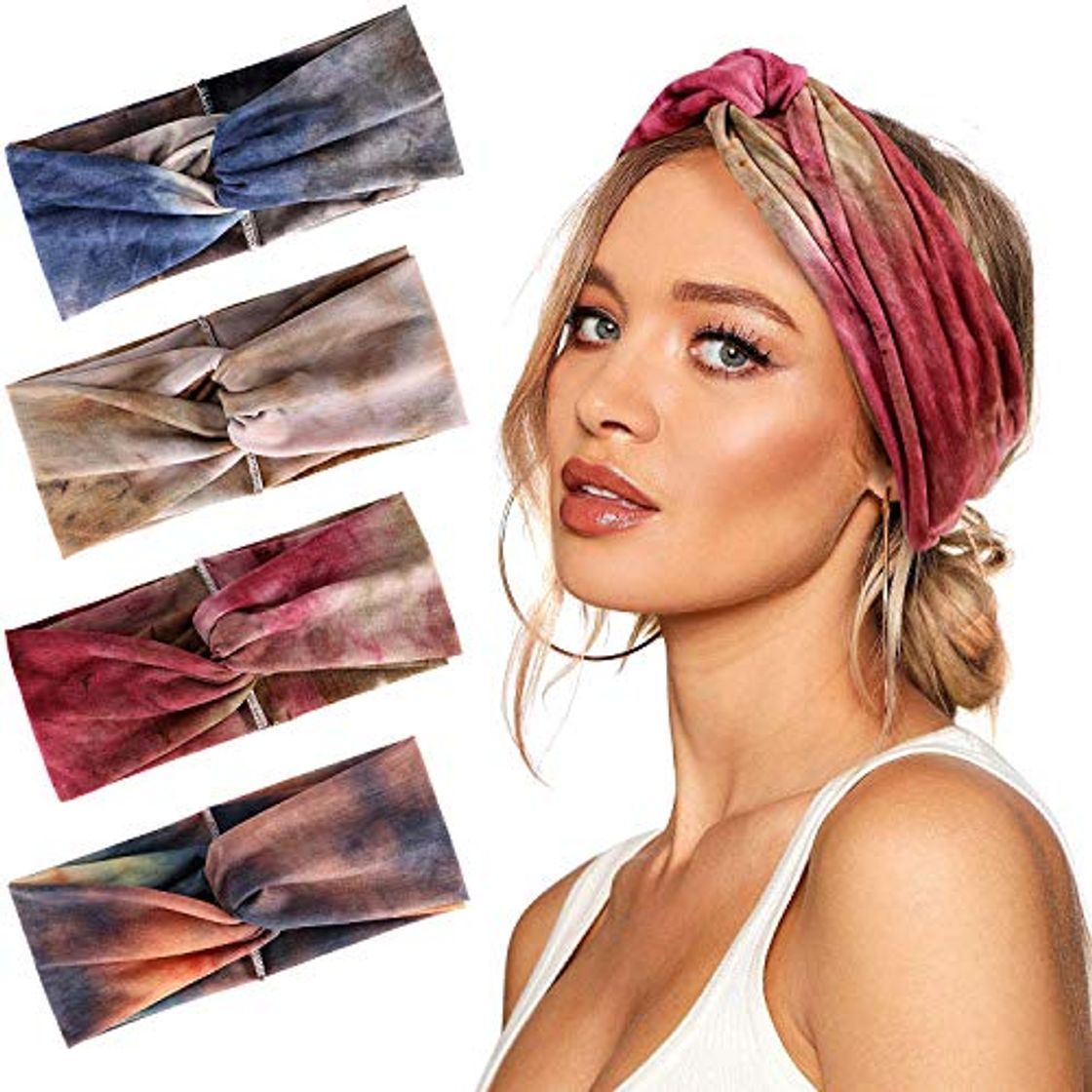 Producto Bascolor Diademas Mujer Elástica Turbantes Flor impresión Diademas Deporte Nudo Banda para