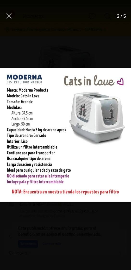 Moda Arenero para gatos