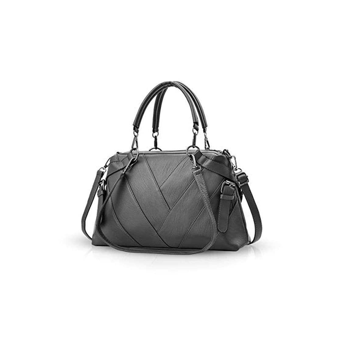 Product NICOLE & DORIS Bolsos de Mano para Damas con asa Superior para Mujeres Bolsa de Cuerpo Cruzado Bolso de Hombro Gris