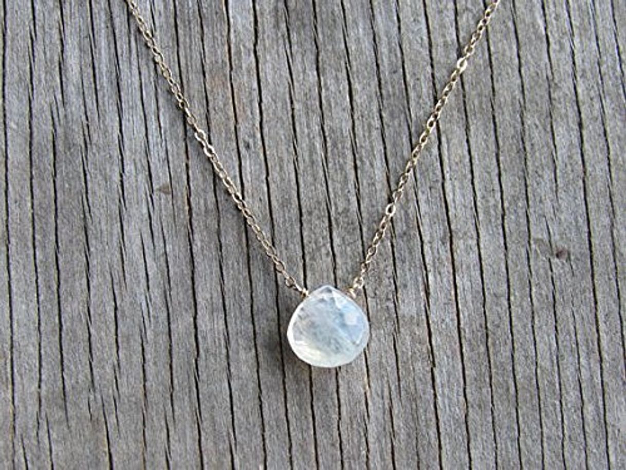 Producto large RAINBOW MOONSTONE gemstone necklace beaded dainty necklace silver gold filled chain