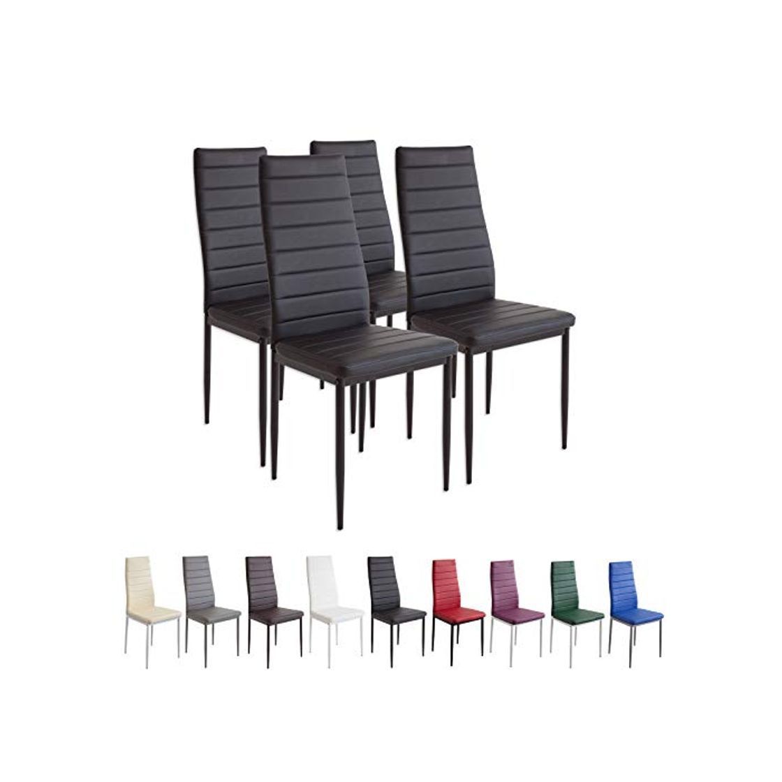 Elemento de la categoría hogar Albatros Milano - Set de 4 sillas de Comedor, Estructura metálica y