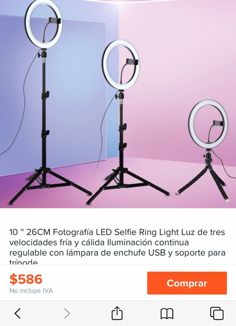 Moda Aro luz led 