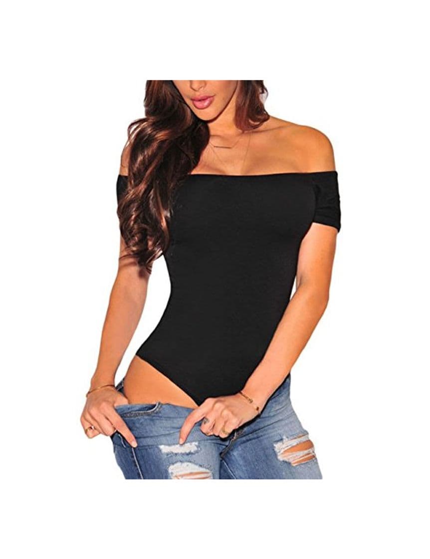 Producto SEBOWEL Mujer Sexy Off Shoulder Manga Corta Body Mono Leotardo Camiseta Top