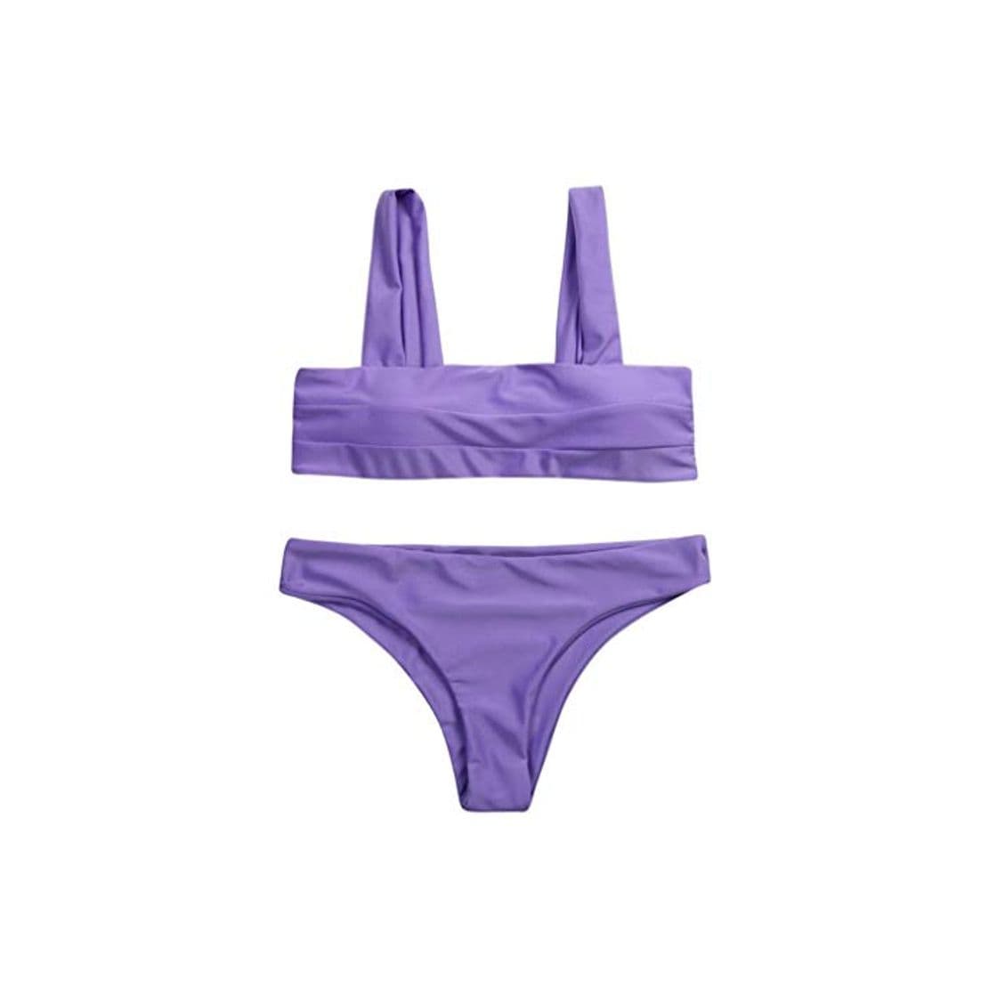 Fashion Bikini Mujer Bikini Correas Anchas Bandeau Acolchado Conjunto Bikini Cuello Ropa Festiva