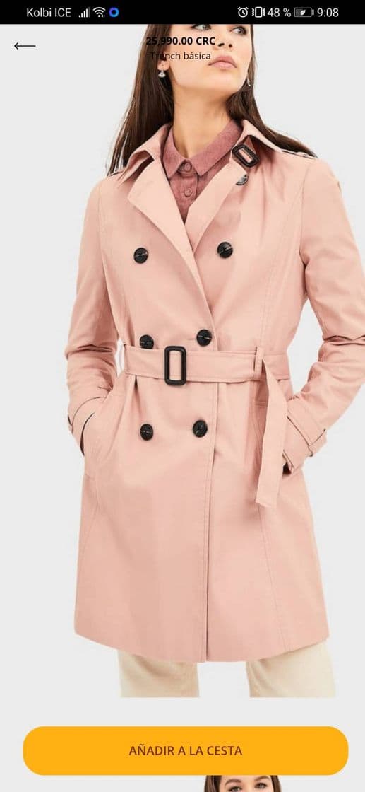 Fashion Trench Básica color Rosa Envolpado