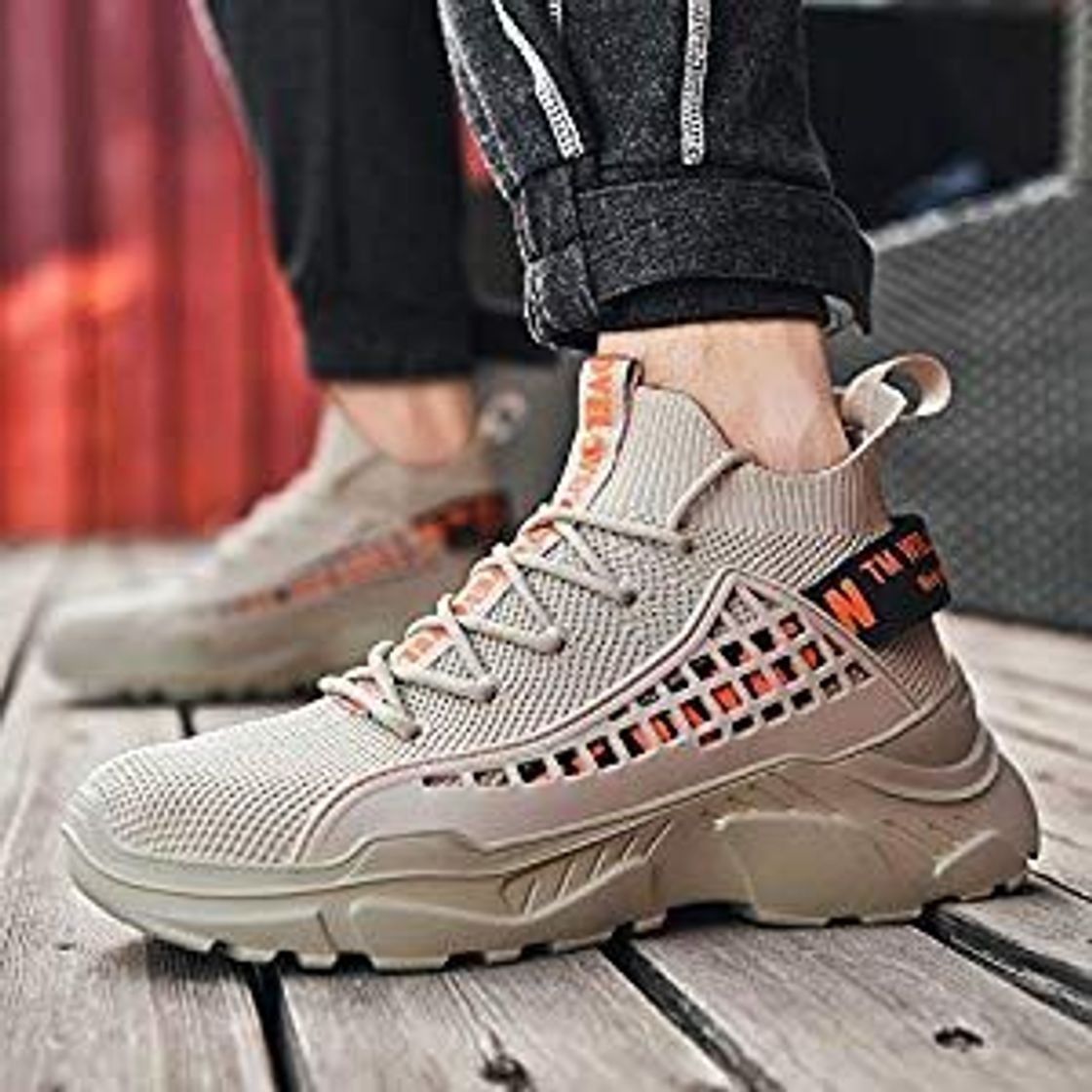 Producto XIDISO Hombre Zapatillas Moda High-Top Sneaker Casuales con Cordones Correr Zapatos Caminar