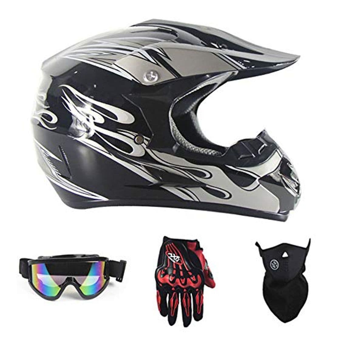 Product LTongx Motos Motocross Cascos y Guantes y Gafas estándar para niños ATV