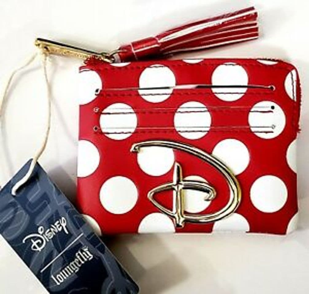 Fashion LOUNGEFLY DISNEY ROJO Y BLANCO POLKA DOT LOGO CARDHOLDER